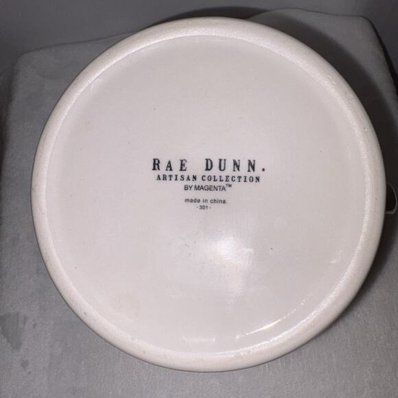 Rae Dunn Bee "KIND" Ceramic Watering Can Planter White By Magenta EUC - Picture 7 of 9